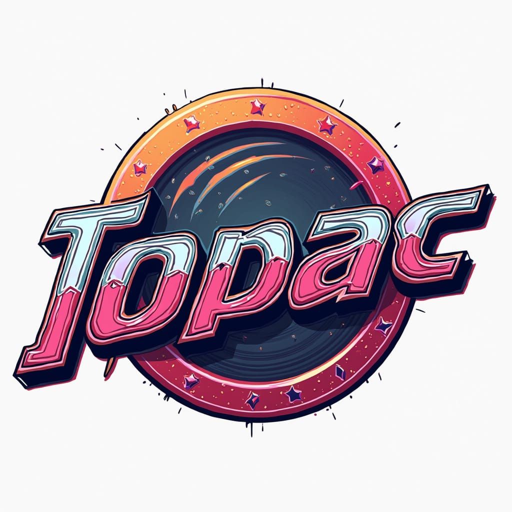 Futuristic Pop Art Logo with Metallic Sheen