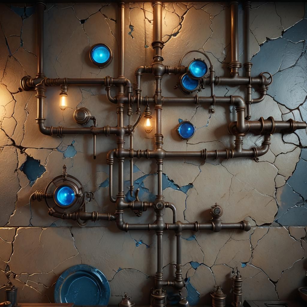 Detailed Kitchen Matte Painting with Gemstone