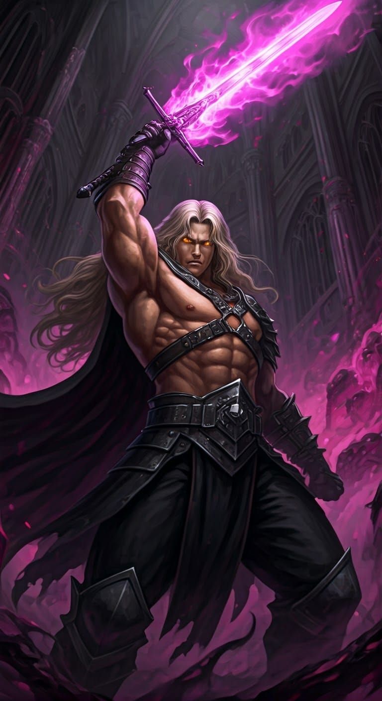 Dark Fantasy Prince in Hellish Lair