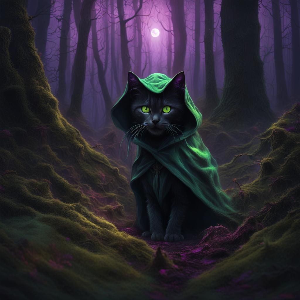 Kitten as Grim Reaper in Dark Forest