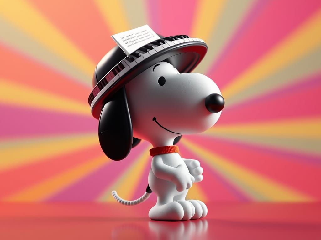 Snoopy's Toy Piano Hat in Pixar Style