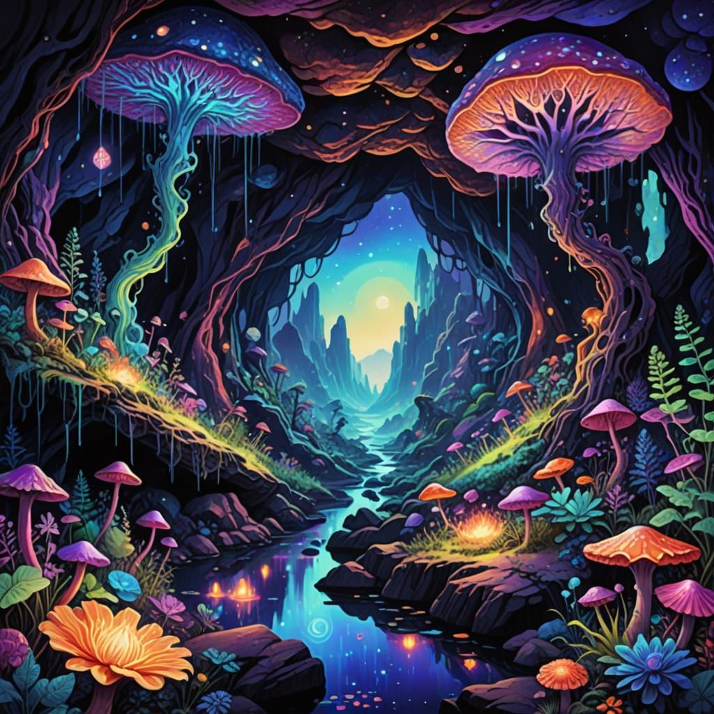Luminous Cave Within Throat, Visionary Art