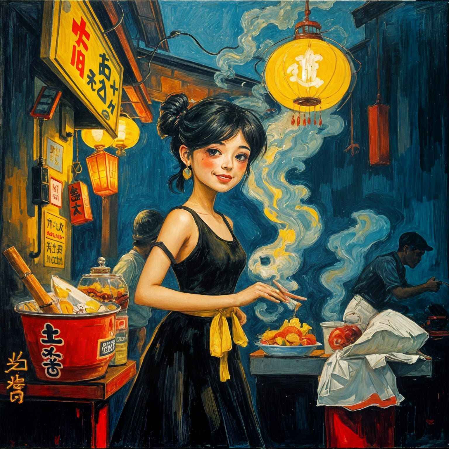 street food collage, Singapore hawker centre