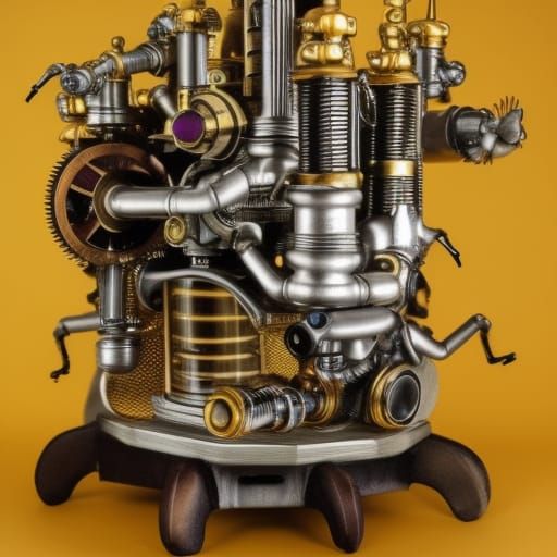 Steampunk Bees with Intricate Mechanical Details