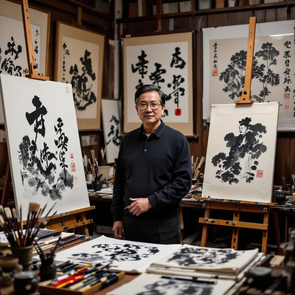 Chen Chong Swee in Traditional Singaporean Art Style