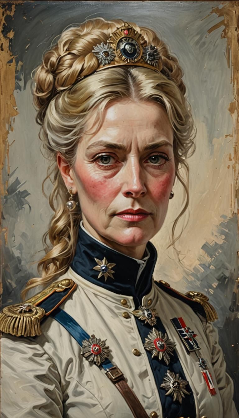 Prussian General: Oil Painting Portrait of a Woman
