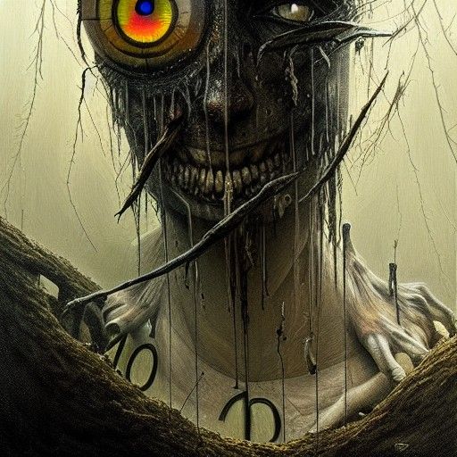 Sinister Eyes of Time in Detailed Digital Art