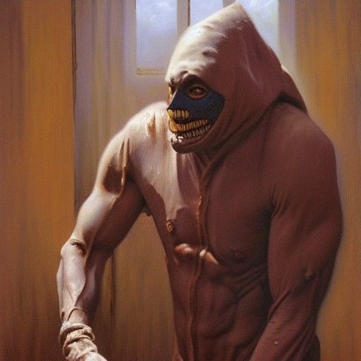 Eerie Boogeyman Figure in Oil Painting Style