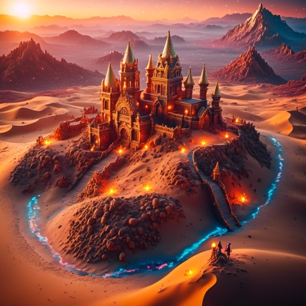 Sand Knights and Dragon Clash at Sandcastle