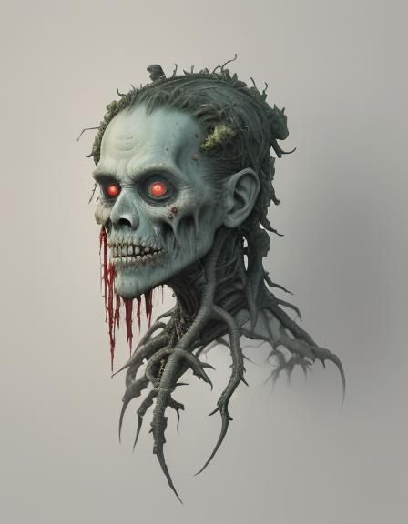 Grotesque Zombie Devouring Flesh in Grimdark Pixel Art