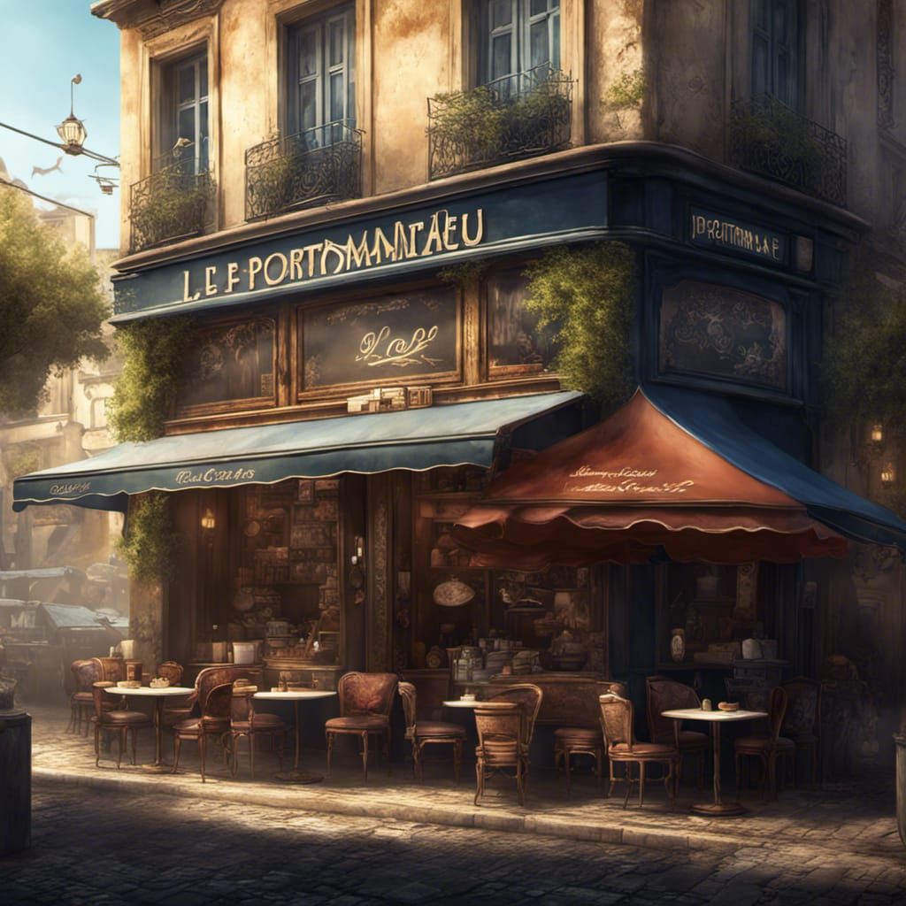 French Cafe 'Le Portmanteau' Concept Art