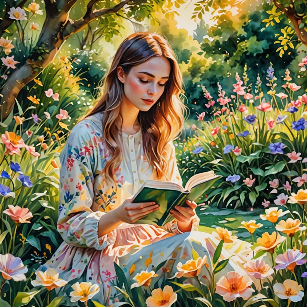 Enchanting Bloom: Dreamy Impressionist Garden