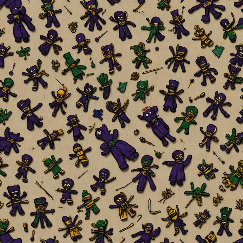 Sinister Mardi Gras Voodoo Doll with Pins