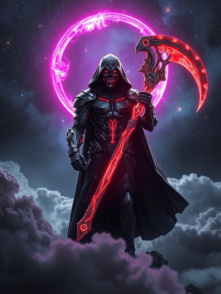 Cosmic Grim Reaper in Cyber Gothic Armor