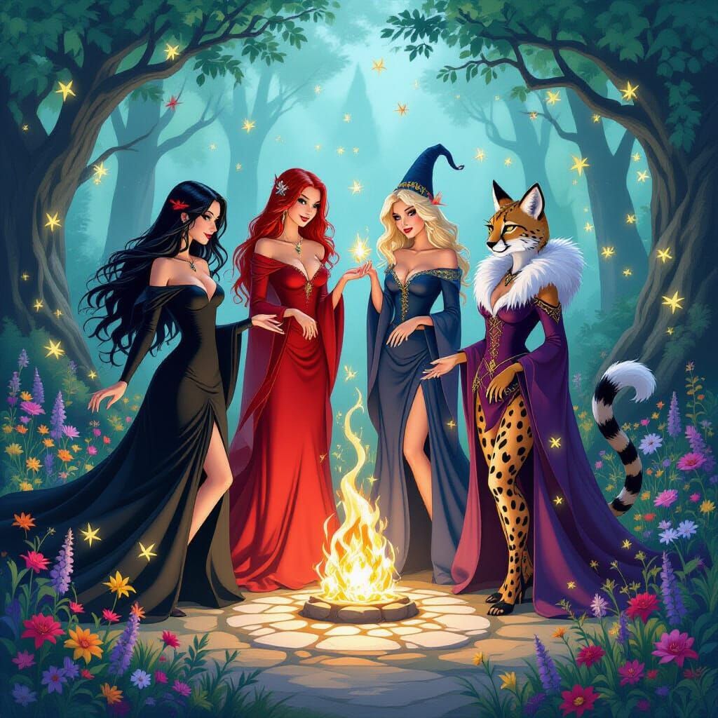 Celebrating Litha: Vampire, Succubus, Witch and Cheetah Girl
