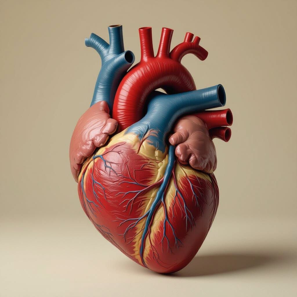 Realistic Anatomical Human Heart Illustration