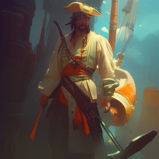 Pirat 8k resolution concept art by Greg Rutkowski dynamic lighting hyperdetailed intricately detailed Splash art trendin...