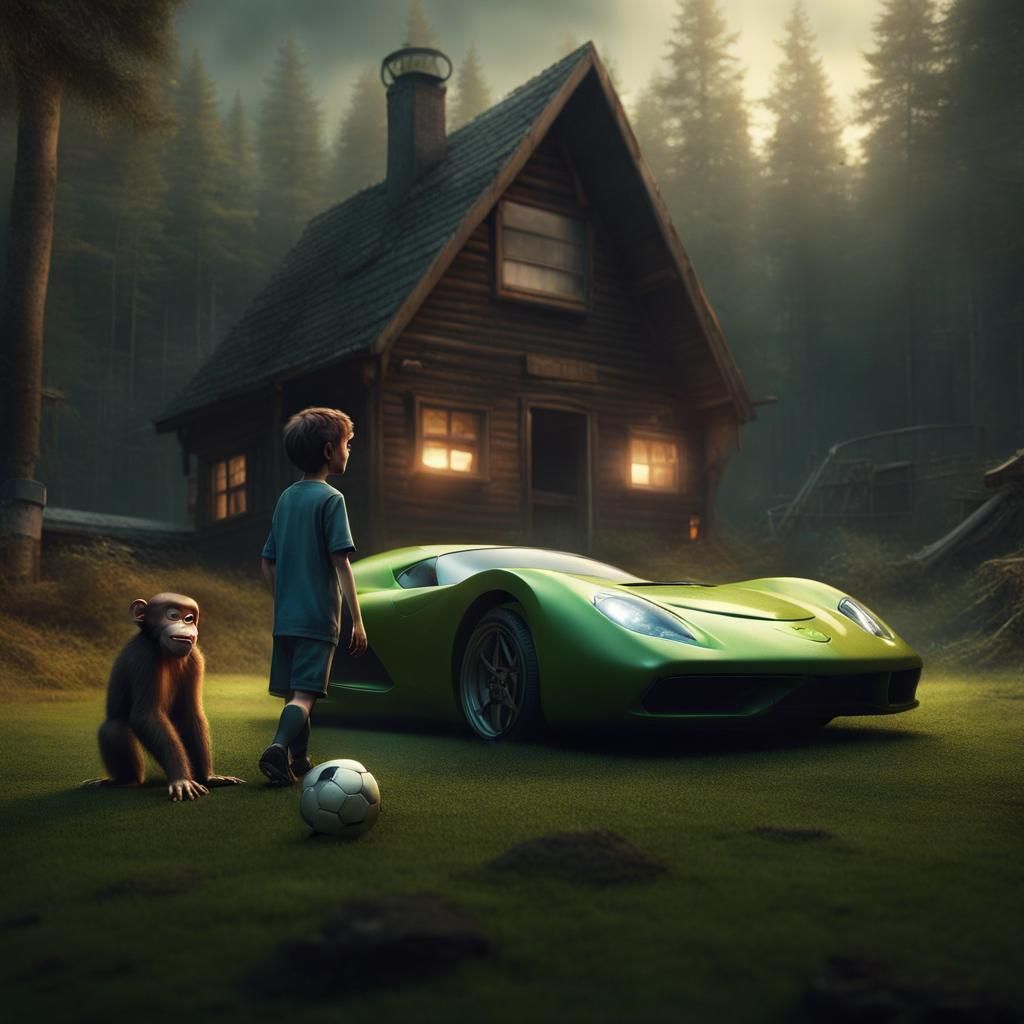 Boy and Talking Friends in Haunted Cabin