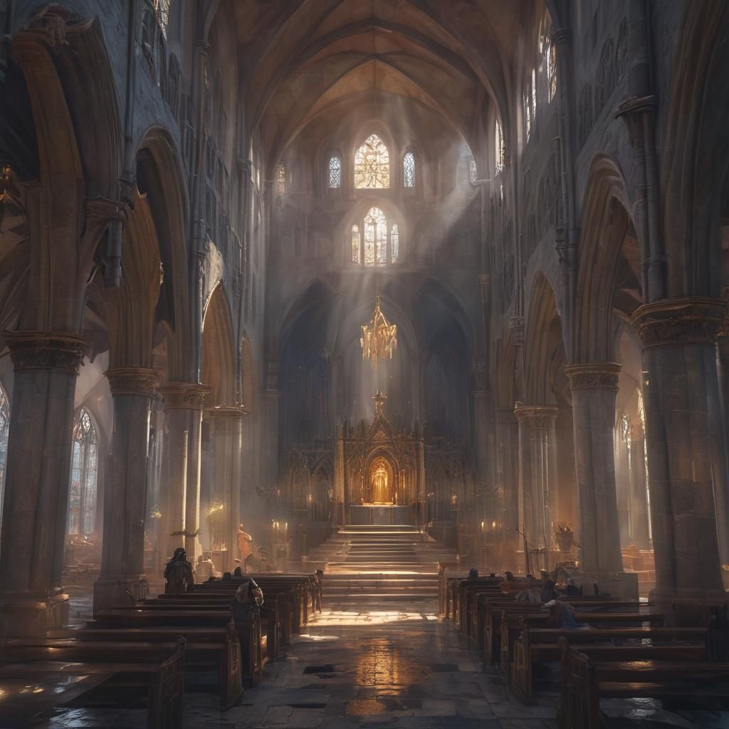 Epic Fantasy Church Bathed in Holy Light