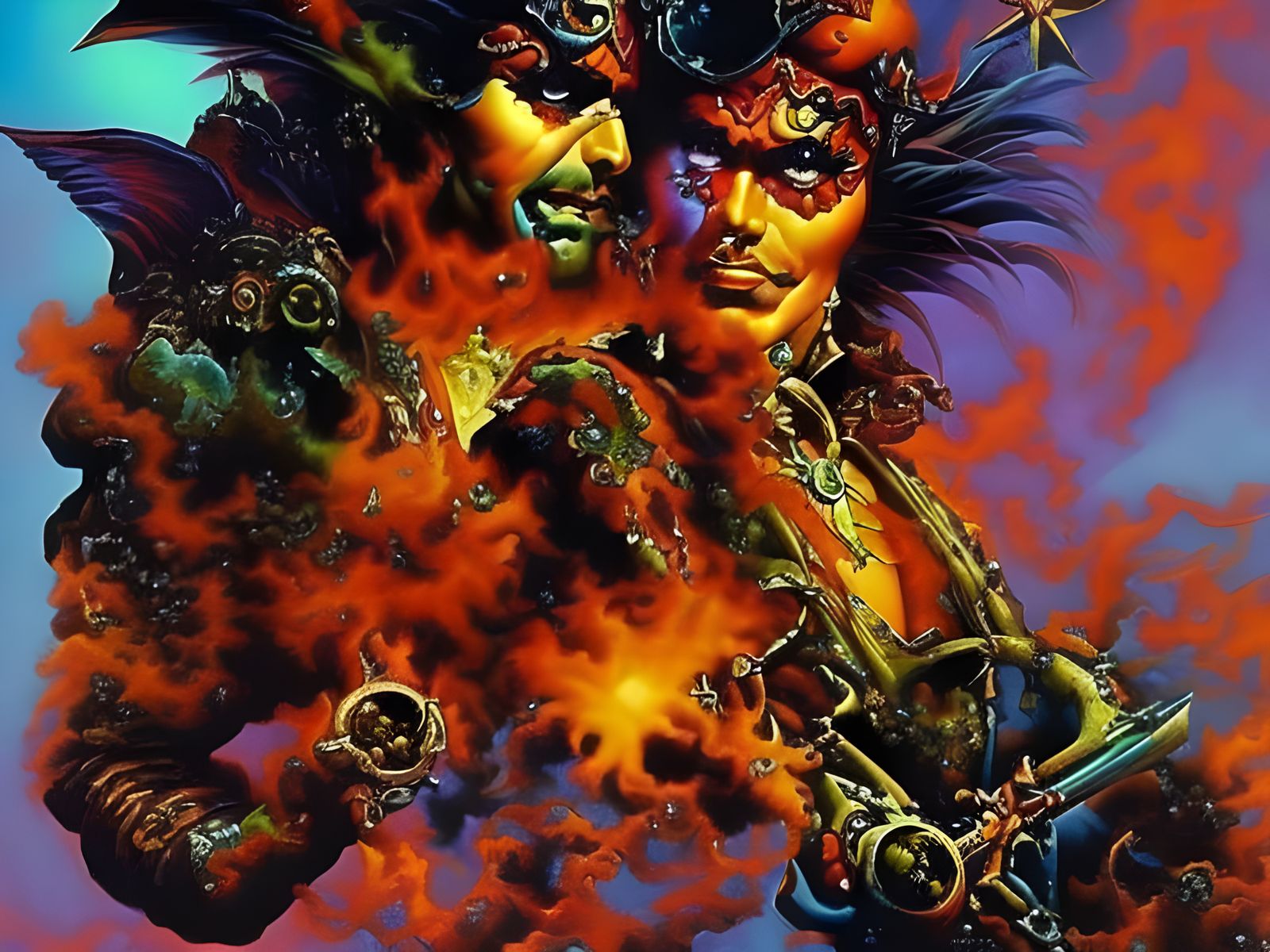 Jovial Astral Pirate in Dark Fantasy Style