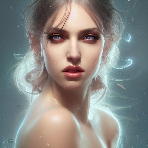 Provocative Goddess with Magical Eyes, Hyperrealistic Digita...