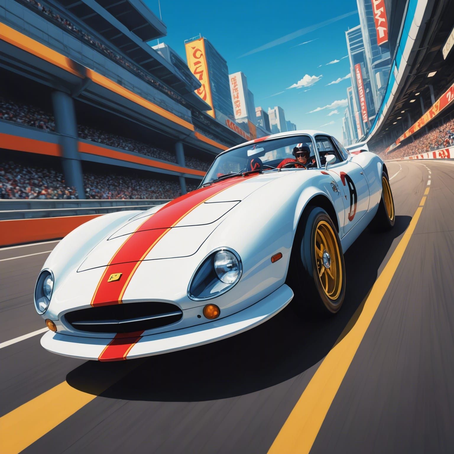 Speed Racer Anime-Style Cel-Shaded Manga Scan