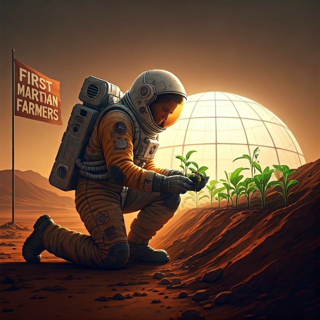 Astronauts Tend to the First Martian Farm in a Futuristic Do...