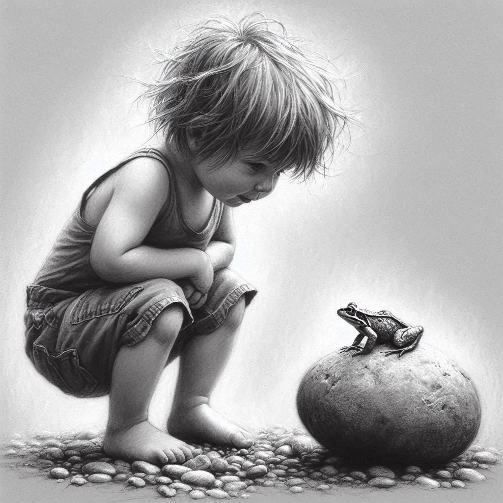 Classic Charcoal Drawing on Paper