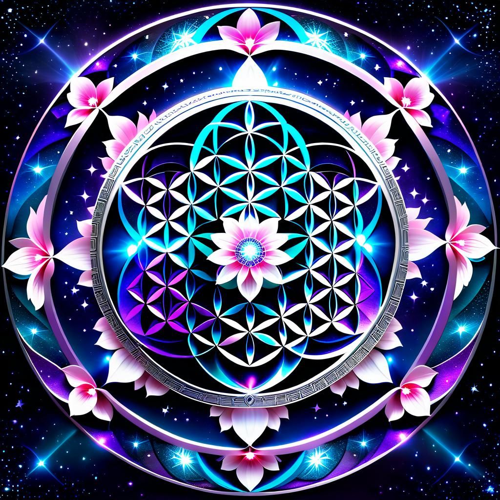 Sacred Geometry: Flower of Life in Cosmic Universe