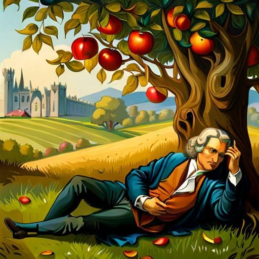 Isaac Newton loved his apple and then realised why it had fallen for him