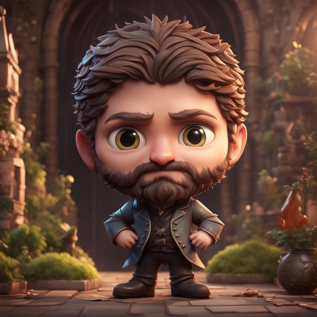 Gerard Butler as a Cute Chibi: 8k Digital Art