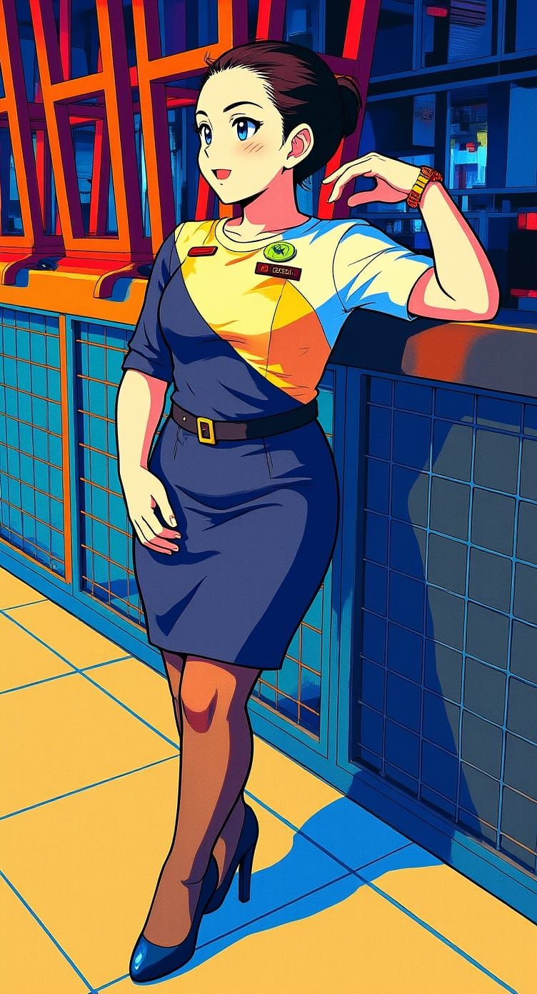 Retro Anime Style Character Illustration