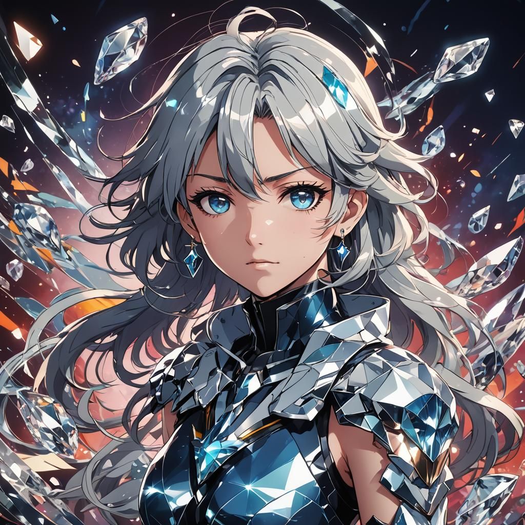 Diamond in Anime Manga Style, Cel-Shaded