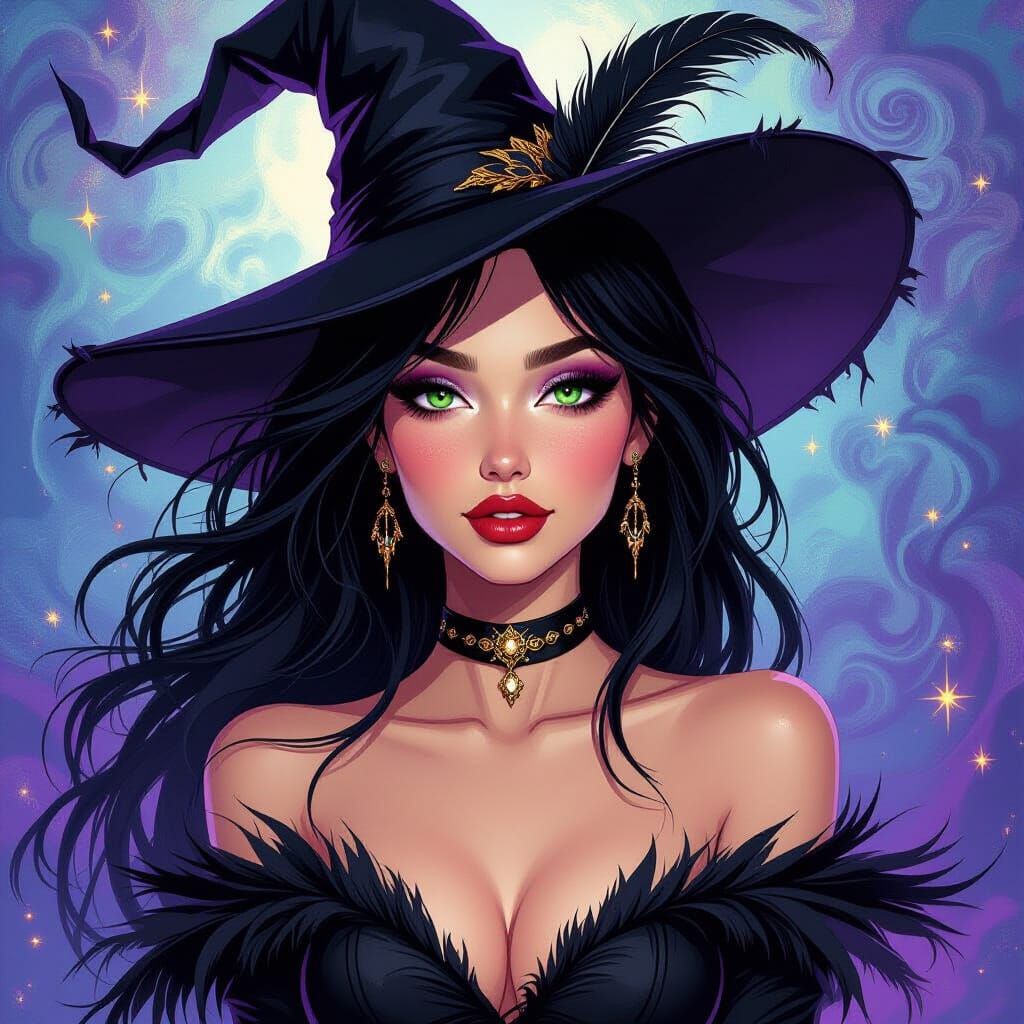 Dreamlike Portrait of Woman in Vibrant Digital Art