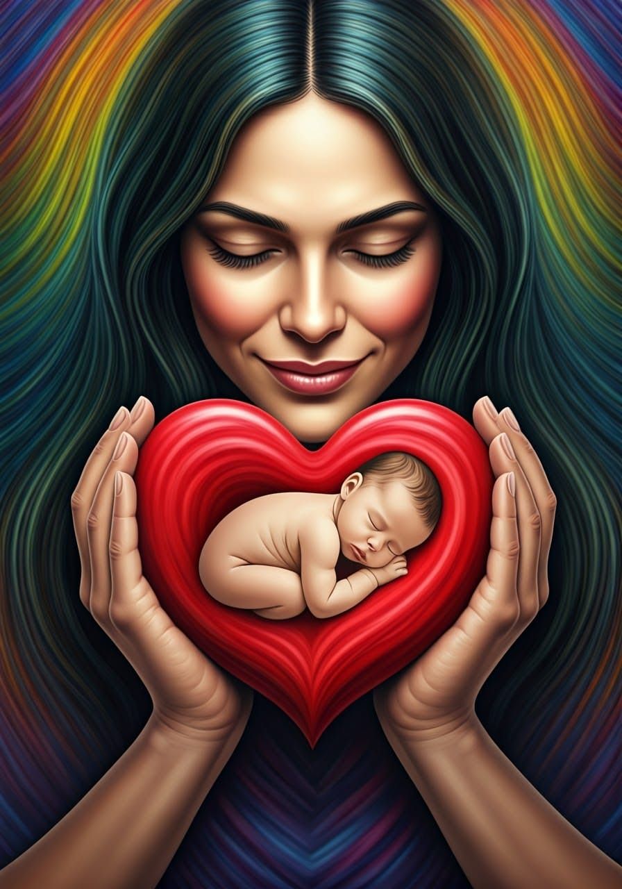 Mother's Loving Surreal Embrace