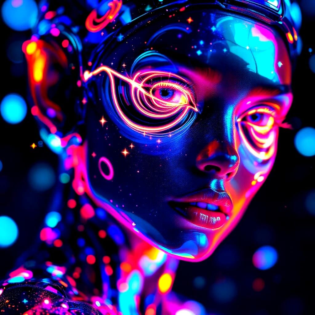 Futuristic Alien Goddess in High Fashion: 3D Render