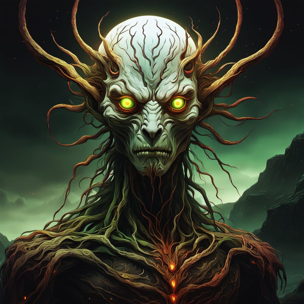 Akulakhan in Weirdcore Style With Twisted Roots