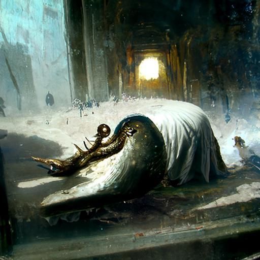 Horrific Slug in Gothic Horror Style