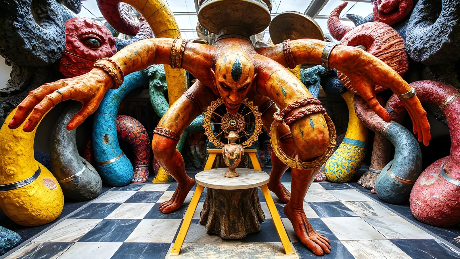 Vibrant Abstract Sculpture Creates Optical Illusion