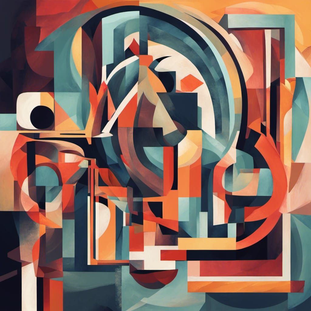 Cubist Soul: A Geometric Art Deco Fantasy