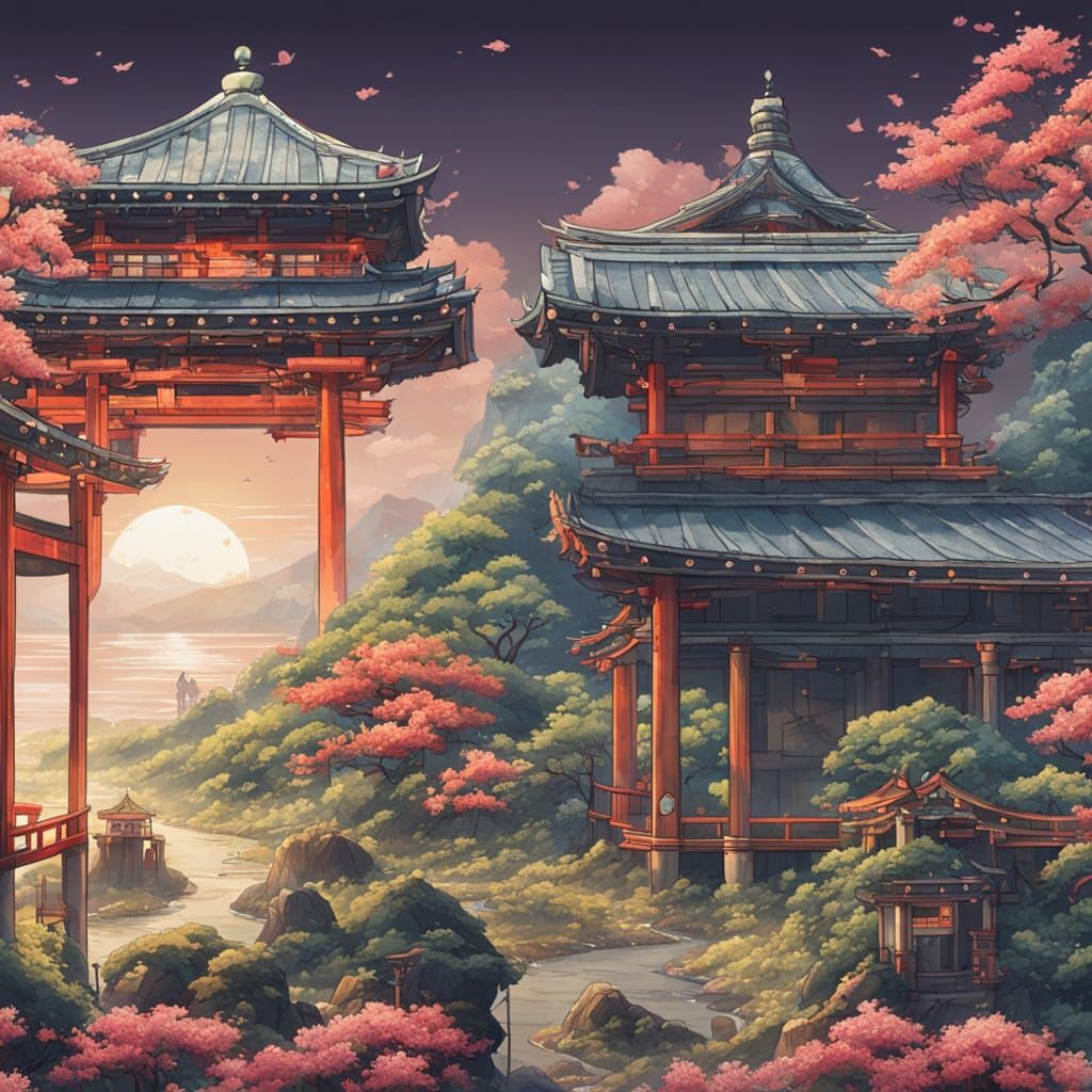 Japan Two Worlds: AI Interpretations