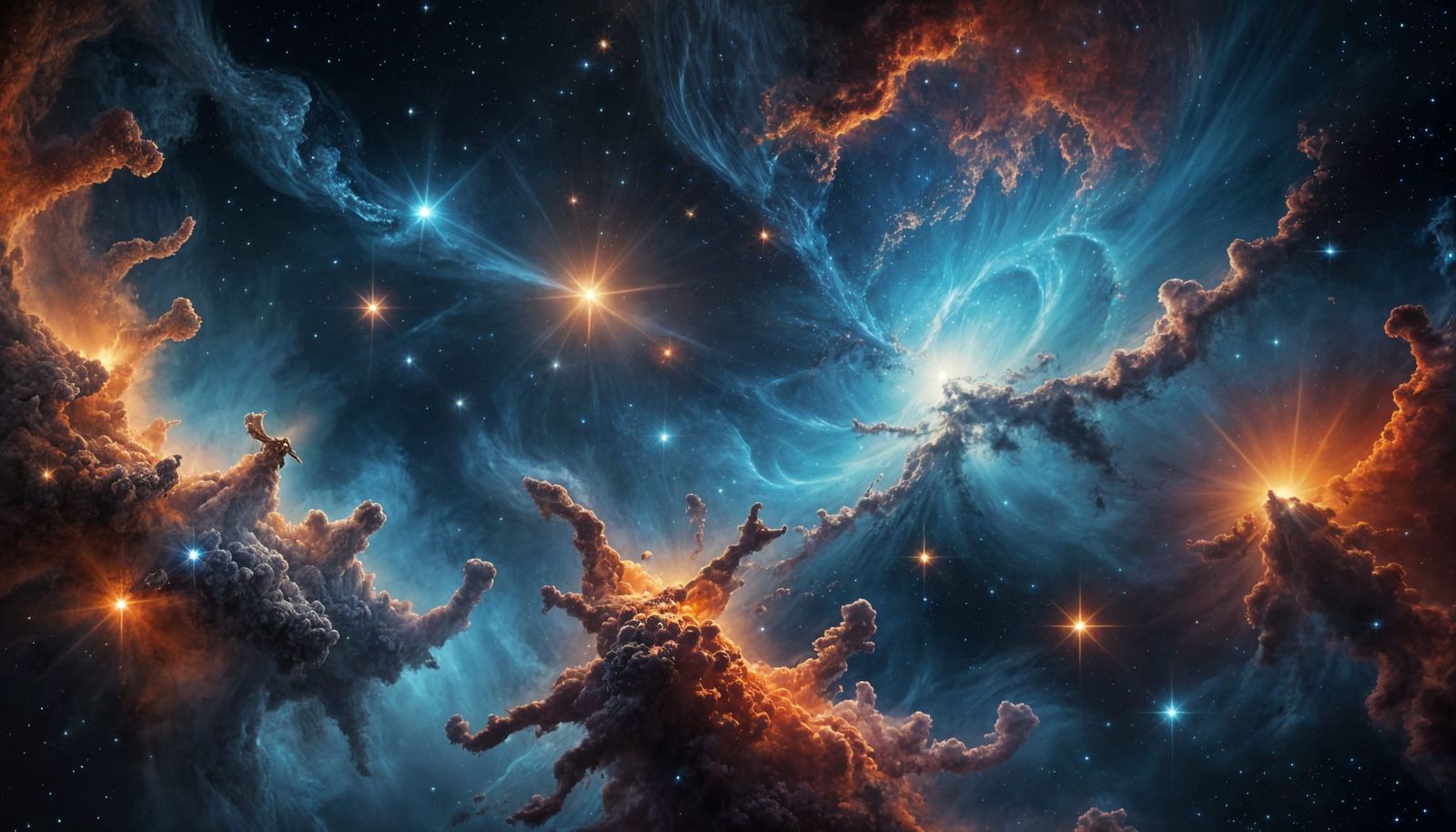 Surreal Cosmic Dreamscape in Vibrant Neon Hues