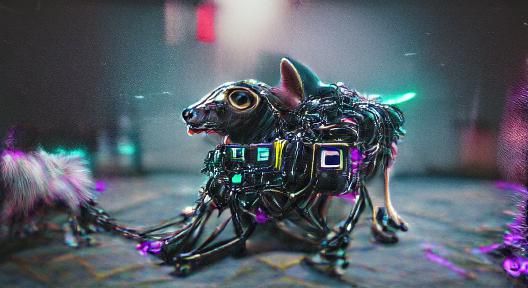 Cyberpunk Robot Dog in 8K 3D