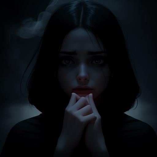 Terrified Woman in Thriller Film Still