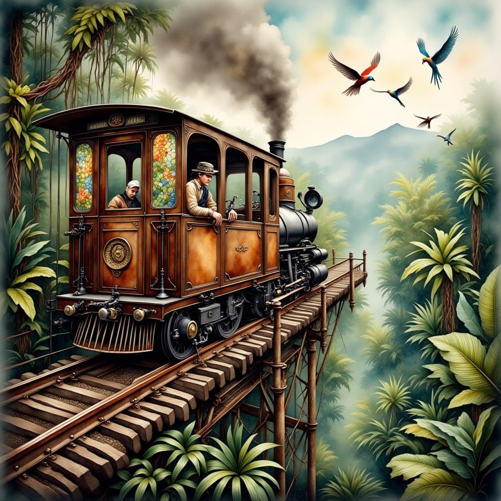 Steam Locomotive Chugs Through Costa Rican Jungle in Vintage...