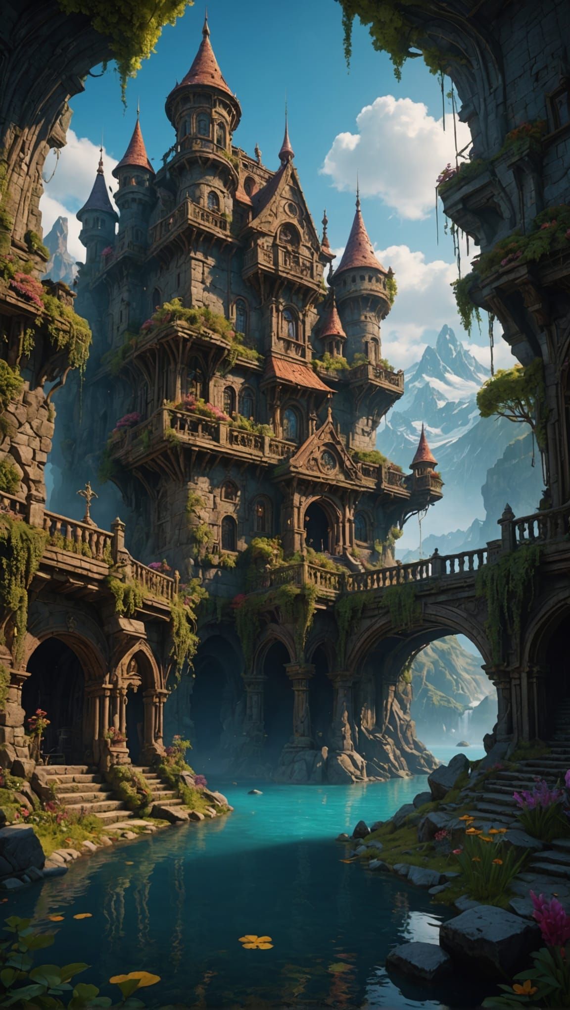 Hypnotic Cat Fantasy Concept Art in 8K