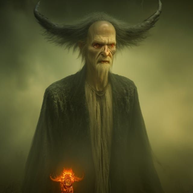 Demon in Forest Ruled by Sprites: Biopunk Art