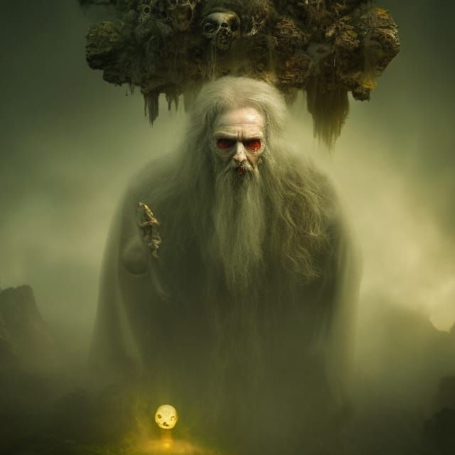 Demon in Forest of Sprites: Psychedelic Biopunk Art