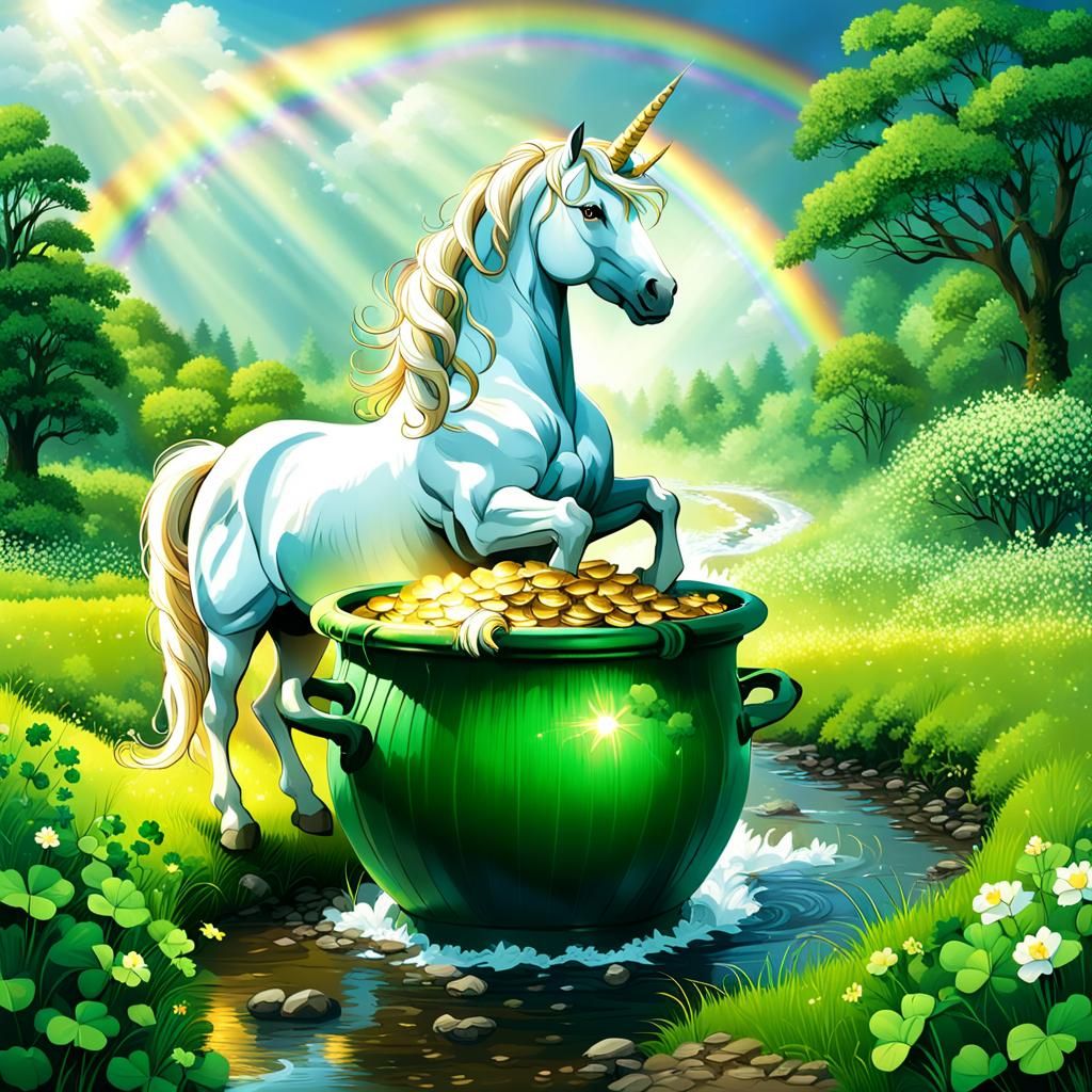 Lucky Unicorn at the End of the Rainbow
