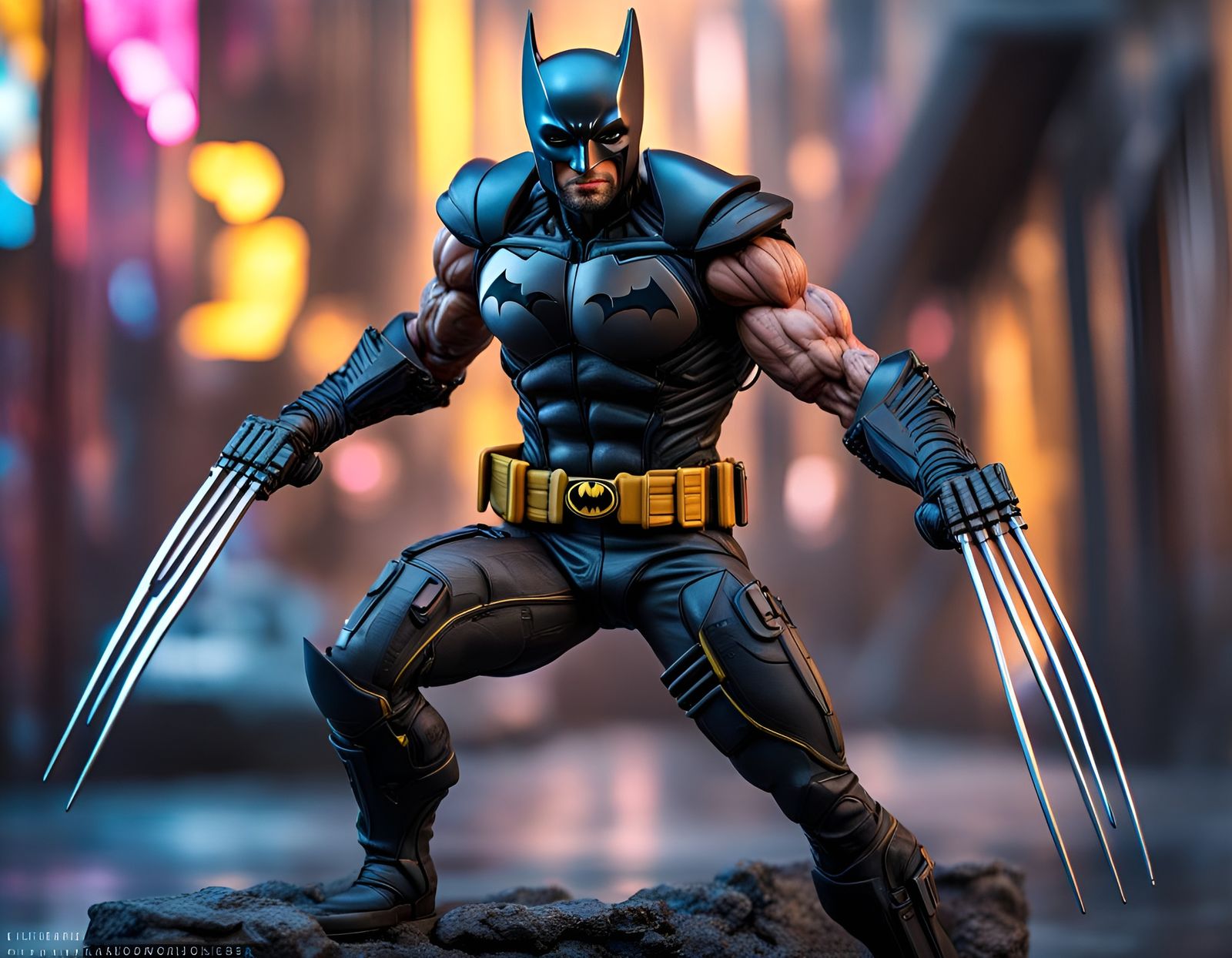 Cyberpunk Wolverine as Batman Action Figure